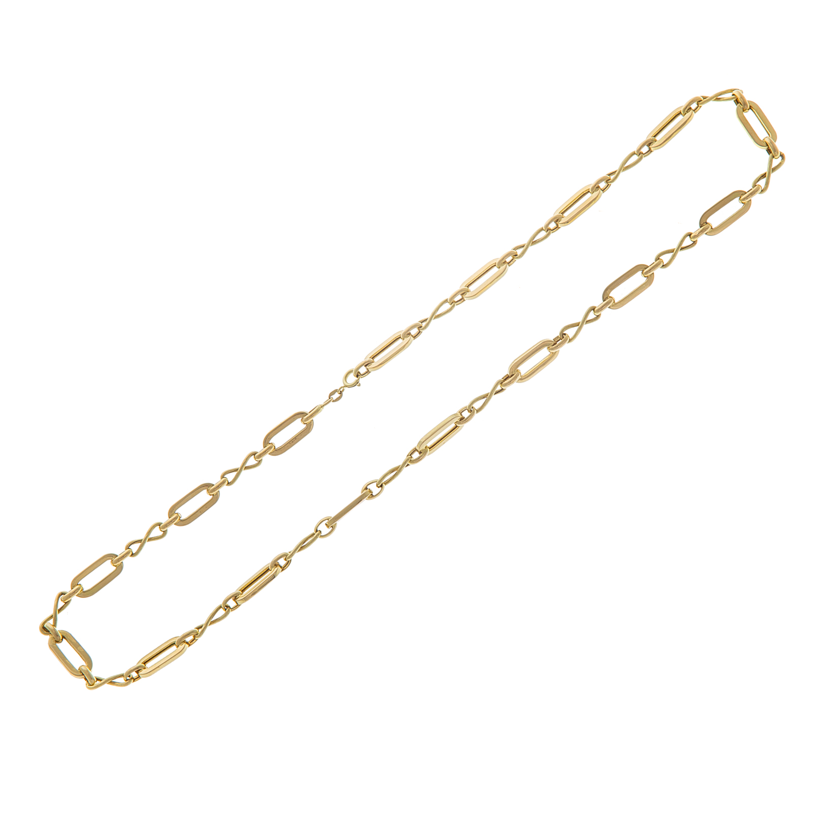 Appraisal: A K YELLOW GOLD OPEN LINK CHAIN K yellow gold