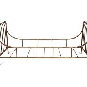 Appraisal: A Steel and Brass Daybed in the Style of Maison