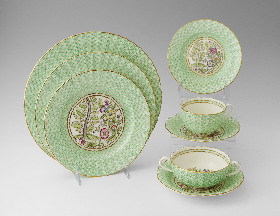 Appraisal: ROYAL WORCESTER POMANDER CHINA Approx pieces in the green Pomander