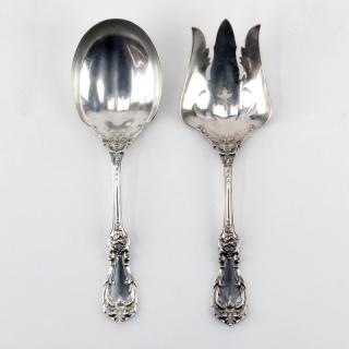 Appraisal: Reed and Barton Burgundy Sterling Silver Solid Salad Serving Set