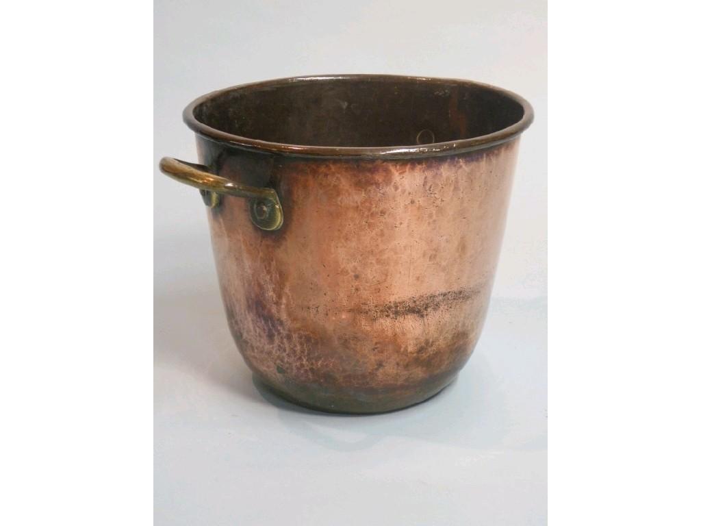 Appraisal: A thC copper and brass coal bucket cm wide