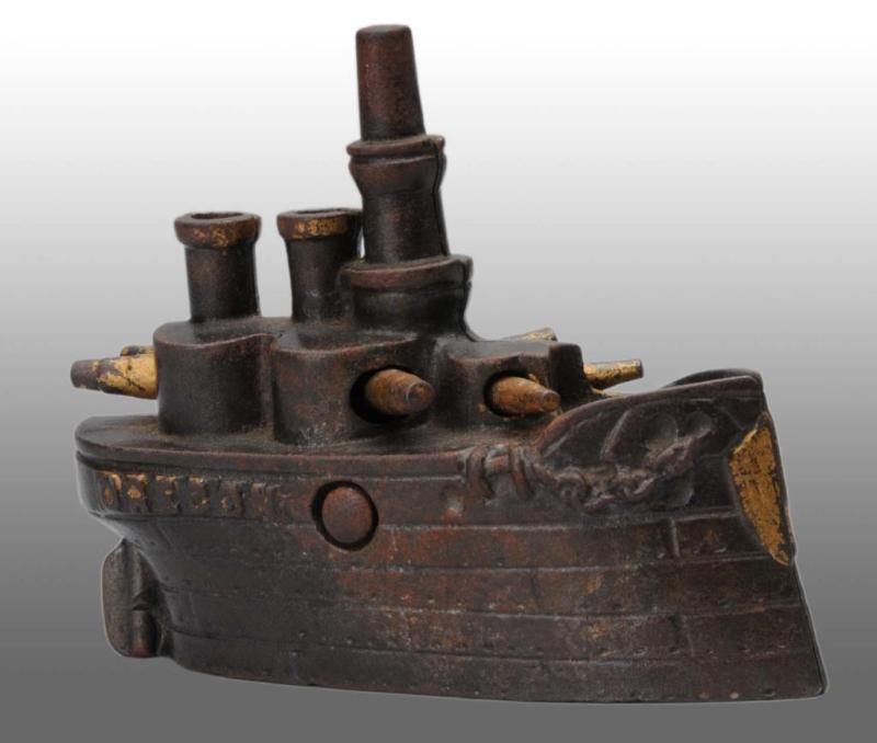 Appraisal: Cast Iron Oregon Boat Still Bank Description Manufactured by A