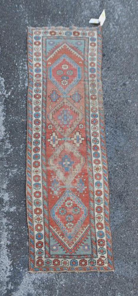 Appraisal: Hamadan Runner Carpet ' wide ' long In used estate