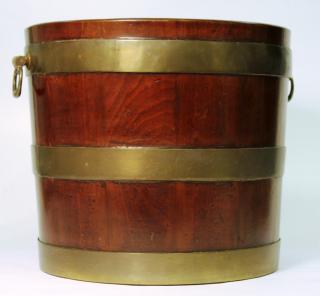 Appraisal: Georgian Brass Irish or English the tightly-fitted sides banded with