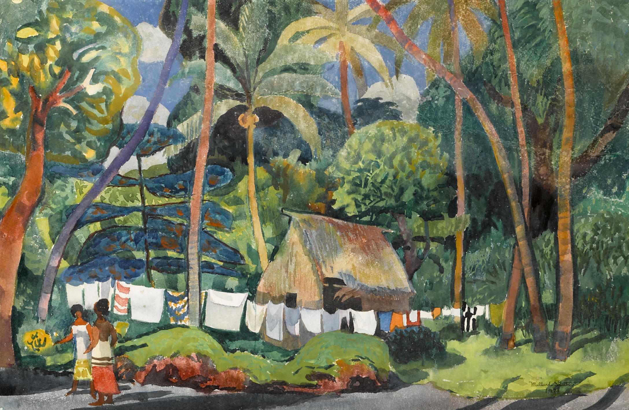 Appraisal: Millard Sheets American - Kona village signed and dated 'Millard