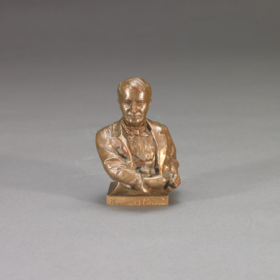 Appraisal: HALF FIGURE OF THOMAS ALVA EDISON Edwin E Codman American