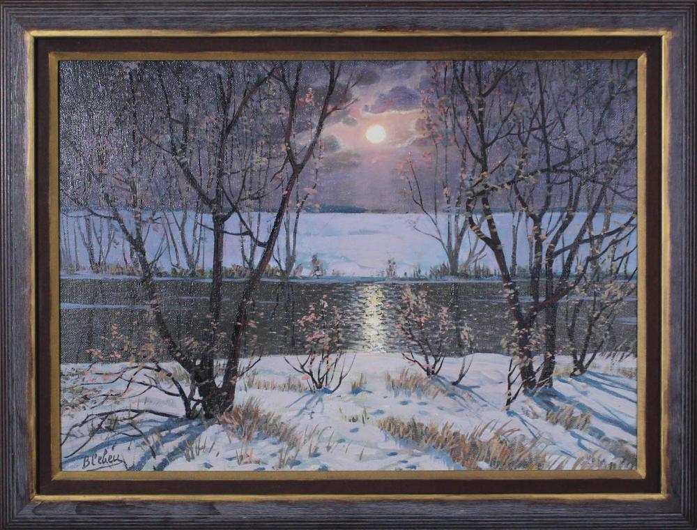 Appraisal: VICTOR SEVETS Ukraine - oil on canvas winter landscape Signed