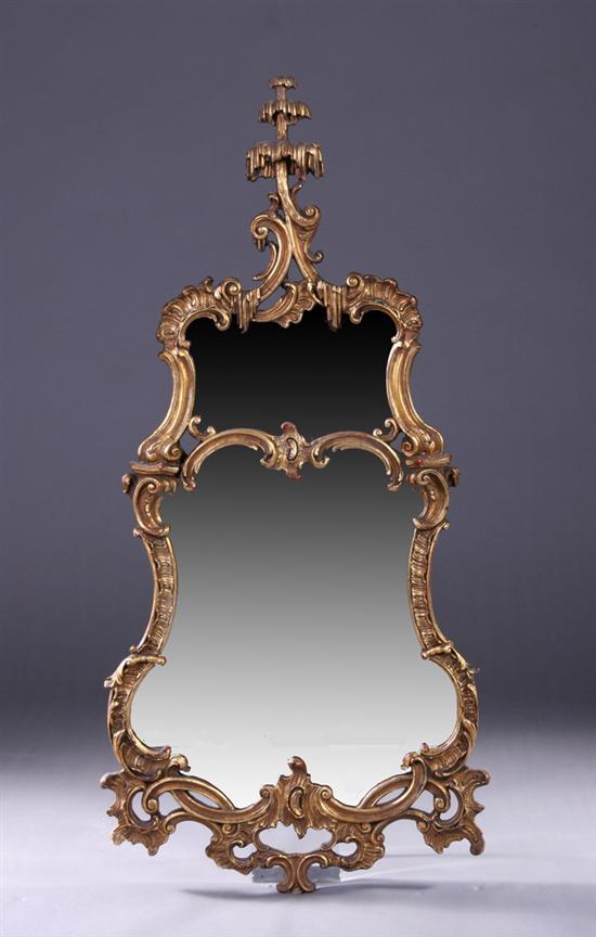 Appraisal: PAIR GEORGE II STYLE GILT GESSO-OVER-WOOD SERPENTINE WALL MIRRORS th