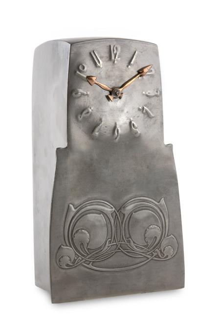 Appraisal: ARCHIBALD KNOX FOR LIBERTY CO 'TUDRIC' MANTEL CLOCK CIRCA pewter