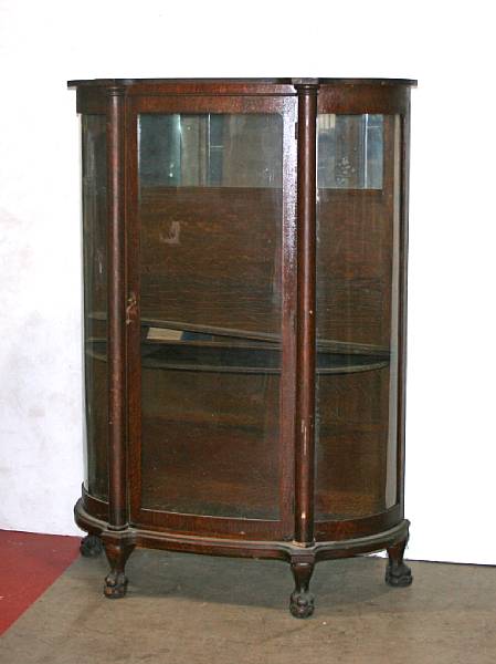 Appraisal: A Classical style oak vitrine cabinet early th century height