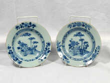 Appraisal: A pair of Oriental th century blue and white bowls