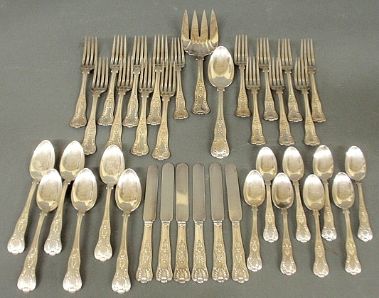 Appraisal: - Partial silverplate flatware service by Gorham in a Kings