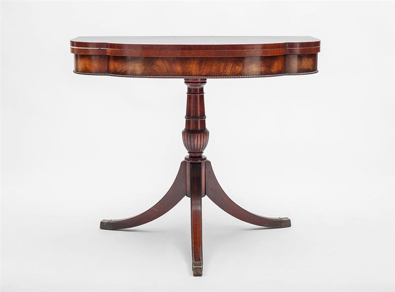 Appraisal: Federal Style Mahogany Fold-Over Lobe-Front Games Table x x in