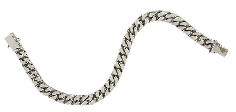 Appraisal: kt Curb Link Bracelet polished and textured design stamped ST