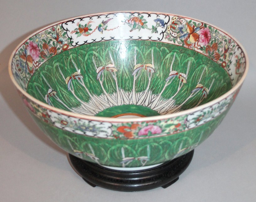 Appraisal: A Chinese Republic porcelain punch bowl in famille vert pallet