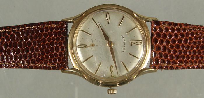 Appraisal: Hamilton man's wrist watch j model K YGF round bezel