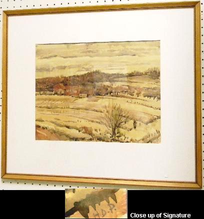 Appraisal: Hawkins Dillingham Palmer th C watercolor of Bethany CT initialed