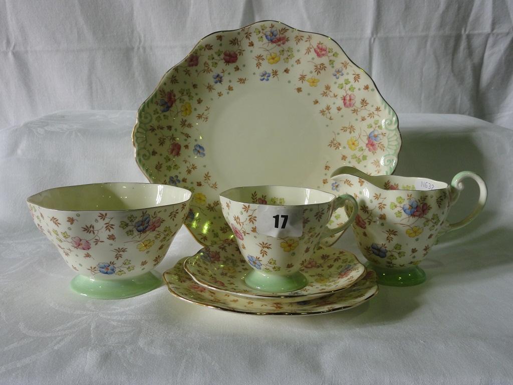 Appraisal: A collection of Foley china teawares in the Art Deco