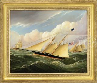 Appraisal: AFTER JAMES EDWARD BUTTERSWORTH American - SCHOONER YACHT AMERICA Oil