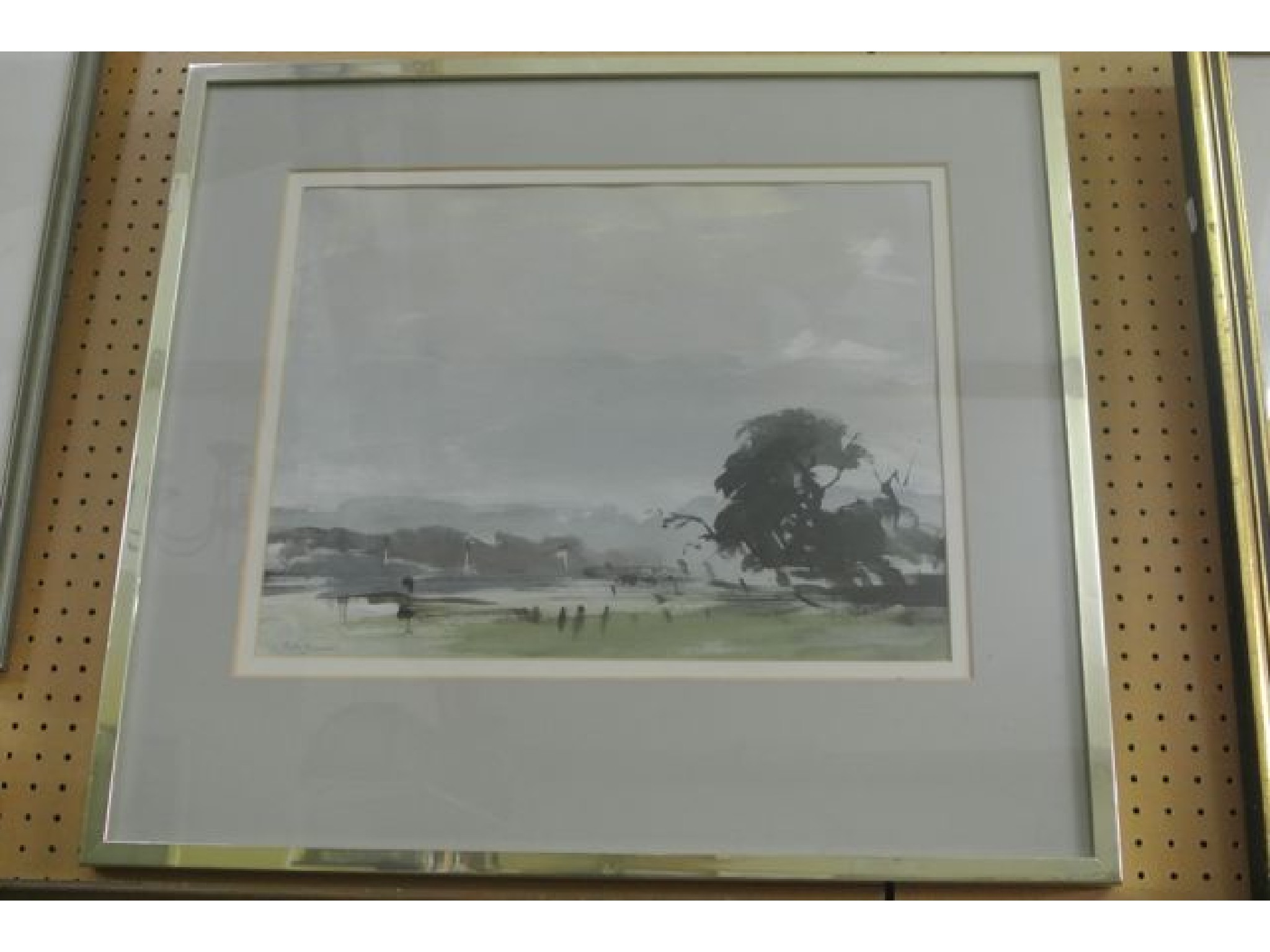 Appraisal: A watercolour of a landscape in tones of grey green