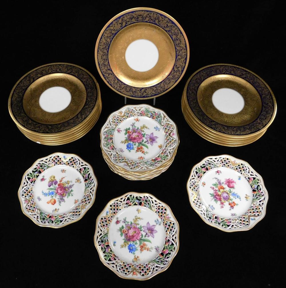 Appraisal: CHINA Twenty-two pieces of American and Continental dinnerware including twelve