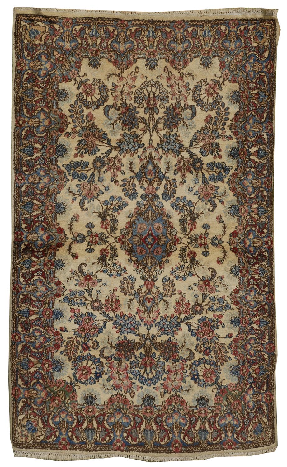 Appraisal: ORIENTAL RUG KIRMAN ' x ' Small central medallion of