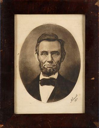 Appraisal: THREE PORTRAITS OF ABRAHAM LINCOLN The largest an engraving by