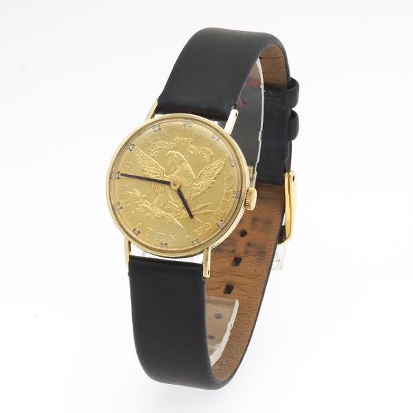 Appraisal: PICCARD K GOLD LADIES WRIST COIN MOTIEF WATCH mm case