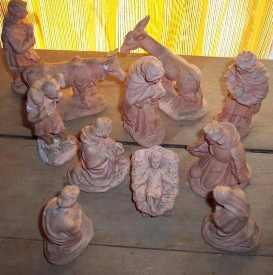 Appraisal: A group of plaster Nativity figures