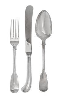 Appraisal: A Collection of English Silver Flatware Various Makers comprising pistol