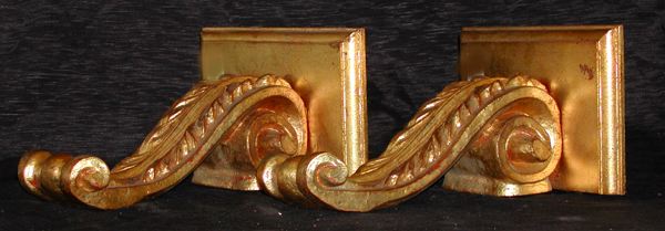 Appraisal: Pair of Italian Carved and Gilded Wood Bracket Shelves in