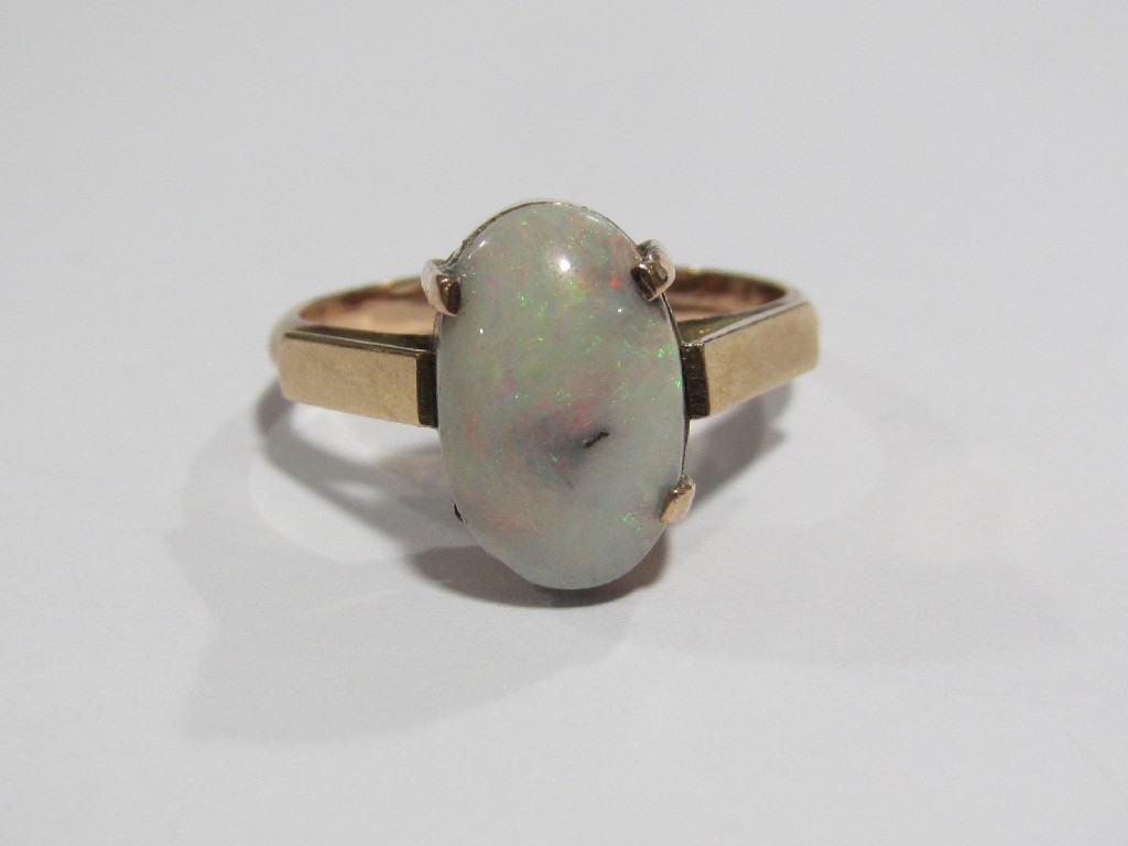 Appraisal: An Edwardian ct rose gold opal single stone ring