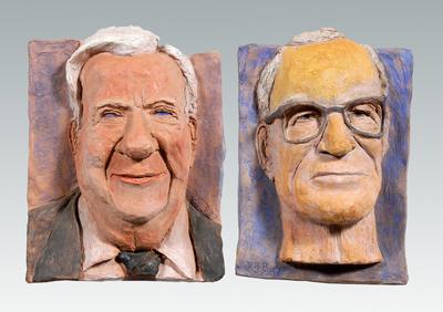 Appraisal: Two sculptures Dezso Balazs American - relief of Barry Goldwater