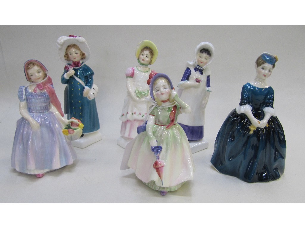 Appraisal: Six Royal Doulton figures - Wendy HN Babie HN Cherie