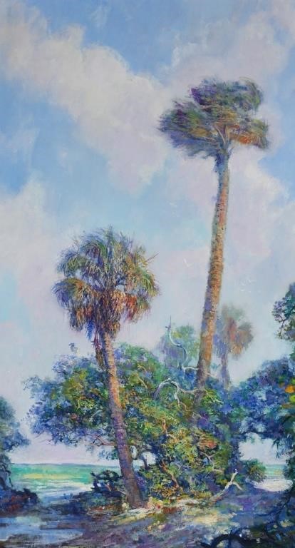 Appraisal: Oil on board painting of a Florida Landscape by renowned