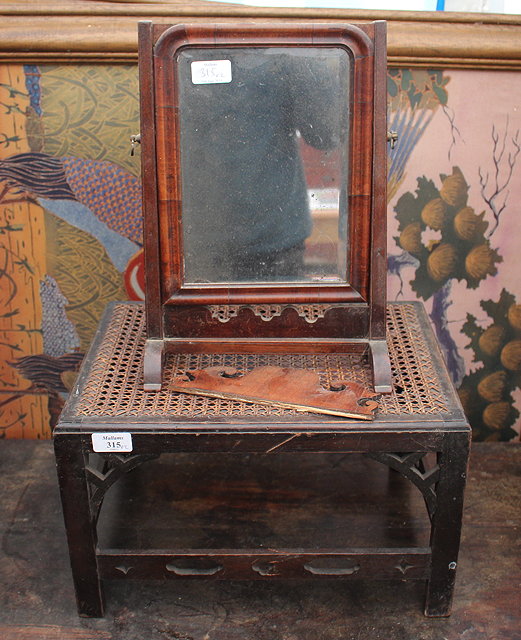 Appraisal: AN TH CENTURY WALNUT AND LATER DRESSING TABLE MIRROR cm