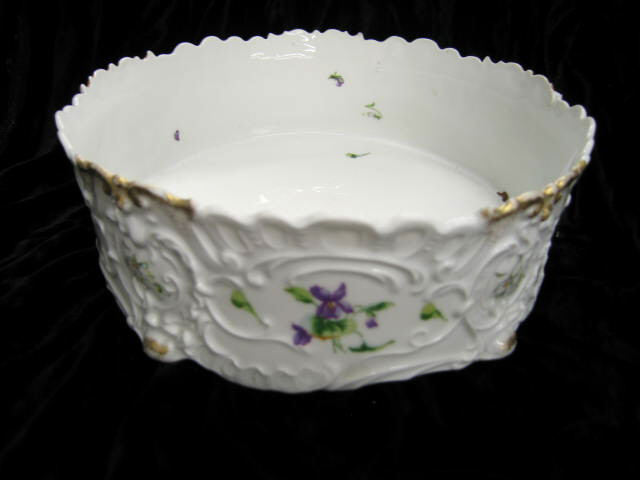 Appraisal: Victorian Austrian Porcelain Planter violet decor