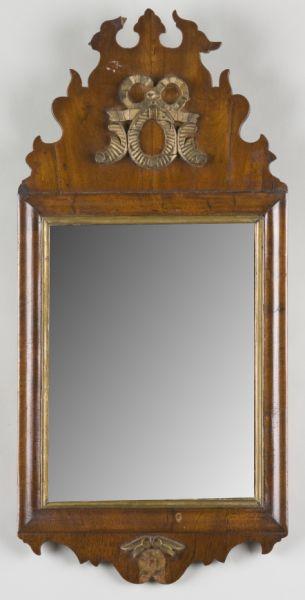 Appraisal: George III English Wall Mirror ca mahogany veneer with applied