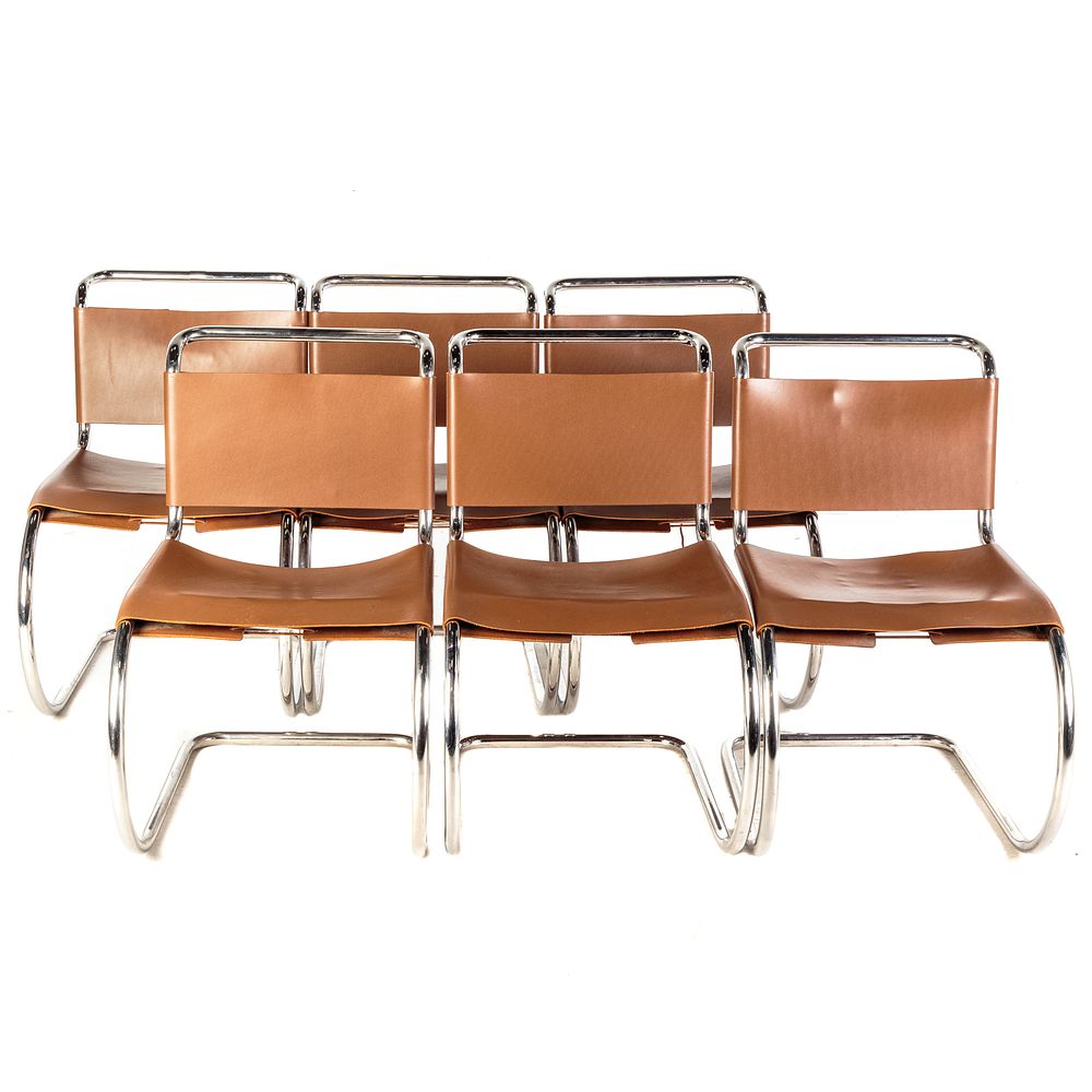 Appraisal: Six MR Ludwig Mies Van Der Rohe Chairs For Thonet