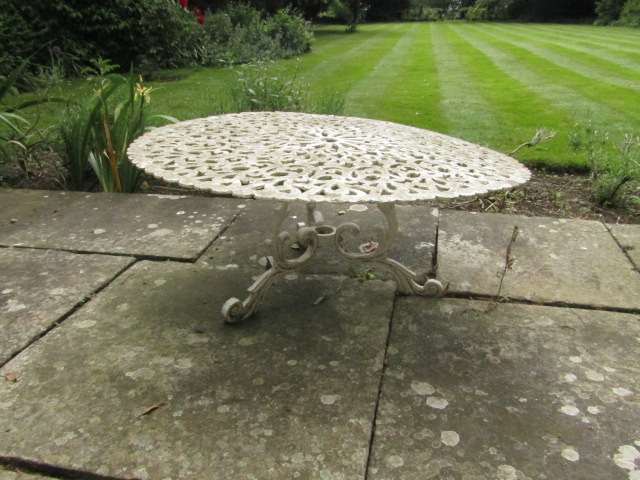 Appraisal: A cast aluminium garden table cm dia