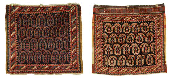 Appraisal: TWO SIMILAR AFSHAR BAG FACES Persia late th early th