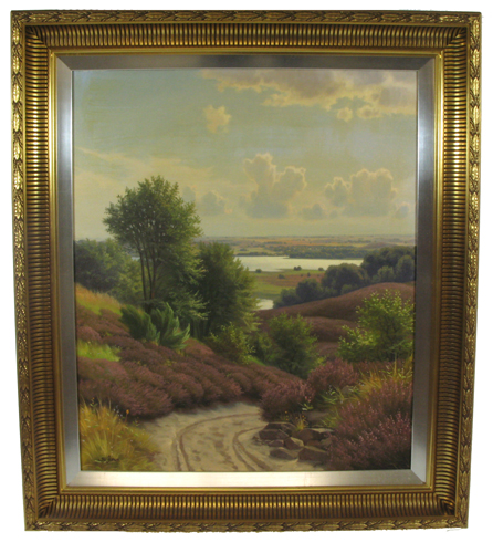 Appraisal: SVEND DREWS oil on canvas Denmark th century Landscape with