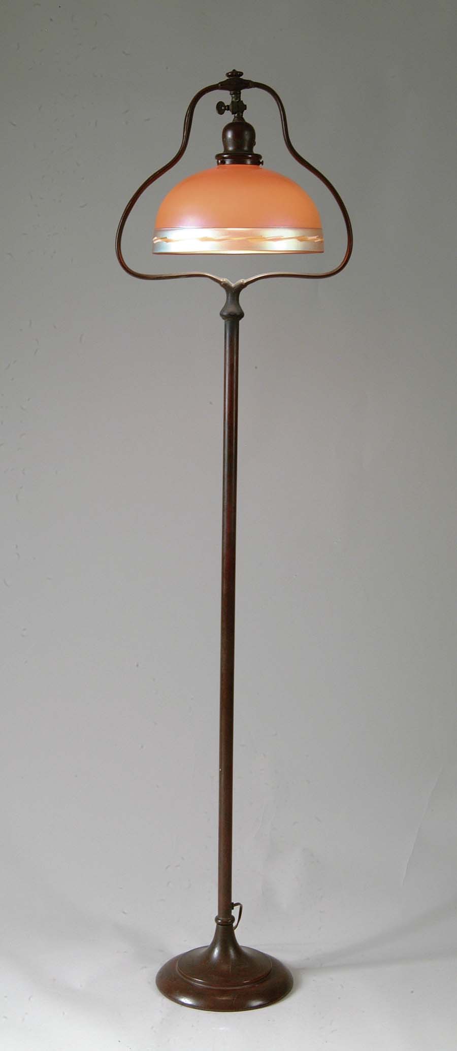 Appraisal: STEUBEN INTARSIA FLOOR LAMP Outstanding floor lamp features a beautiful