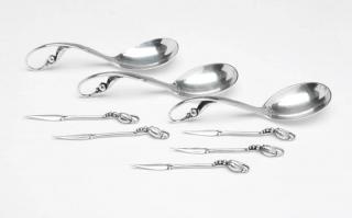 Appraisal: Group Georg Jensen sterling silver serving pieces Mid- th century