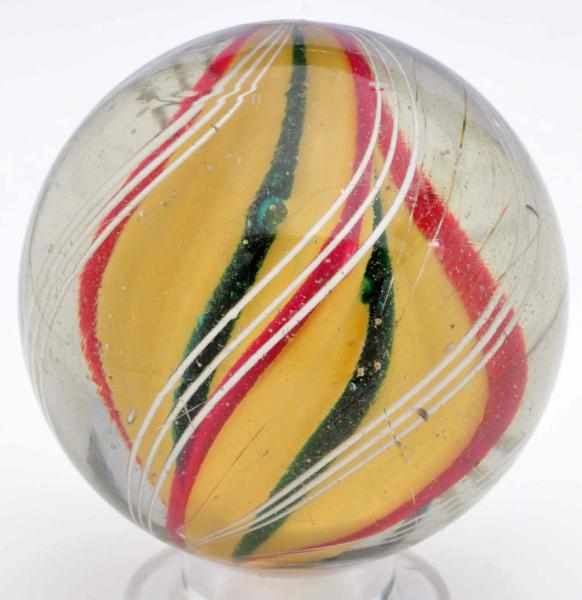 Appraisal: Large Ridge Core Swirl Marble Description Yellow base ridge core