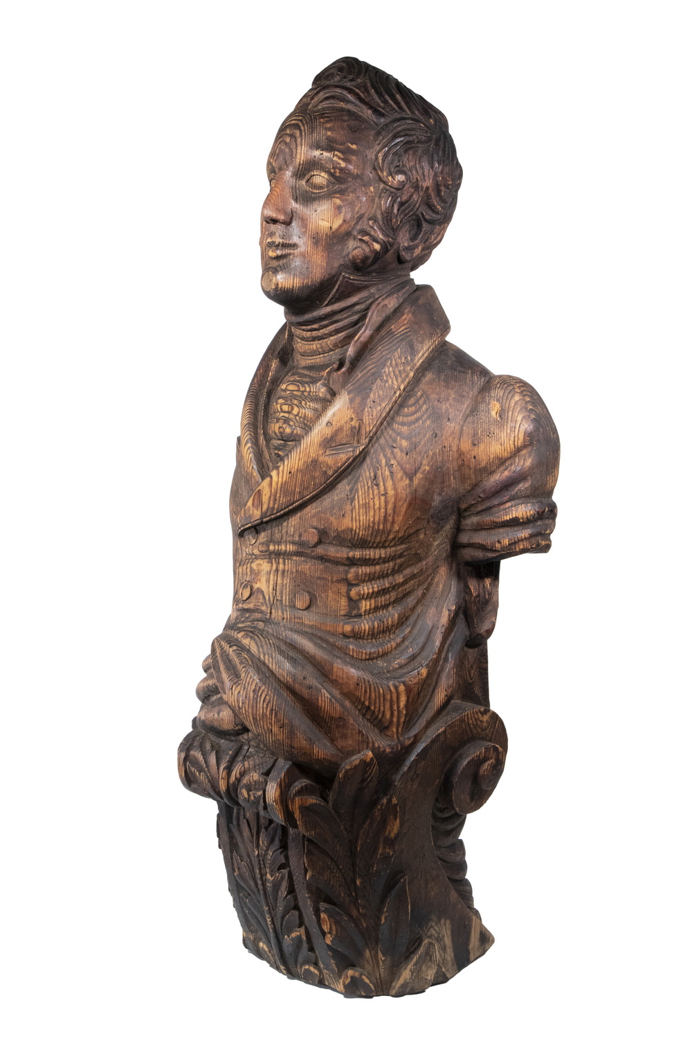 Appraisal: FIGUREHEAD OF US NAVY COMMODORE OLIVER HAZARD PERRY Carved replica