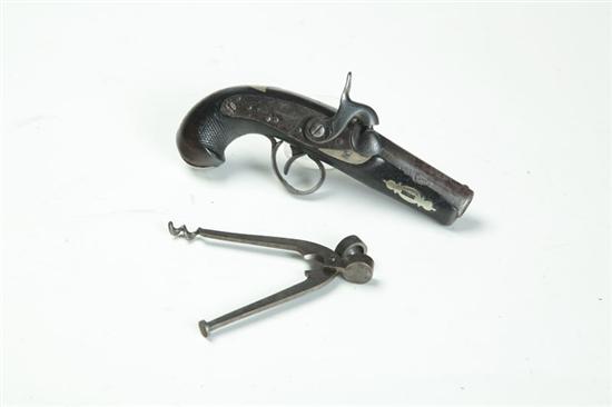 Appraisal: PERCUSSION DERINGER PISTOL Marked ''Deringer '' with '' octagonal barrel