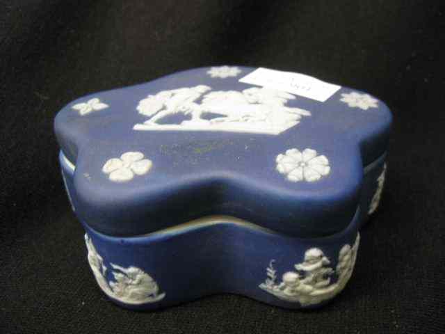 Appraisal: Wedgwood Jasperware Porcelain Dresser Box rich cobalt '' one has