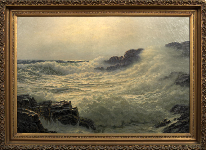 Appraisal: Josef M Arentz American Maine - Crashing Waves Maine Coastline