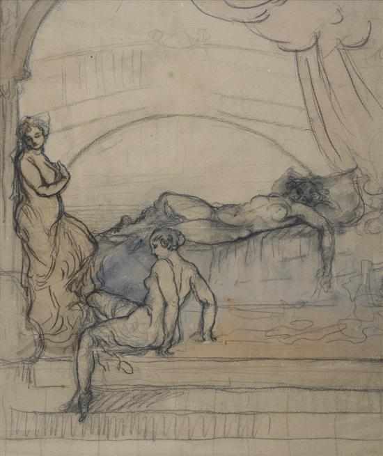 Appraisal: Charles Conder - Bacchanalian Scene pencil and wash unsigned x